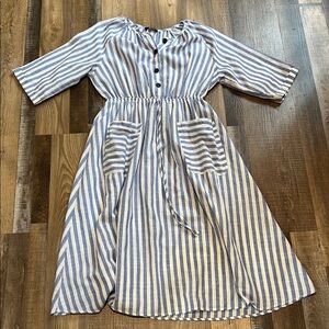 Striped Blue and White Dress
